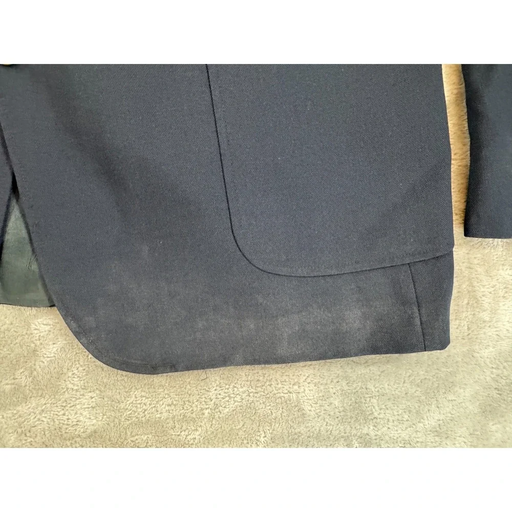 Stafford Blazer Mens 50L Navy Blue 2 Gold Button Sports Coat Worsted Wool USA‎